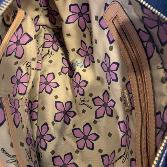 Guess Blue Diamond Shoulder Hand Bag - Picture 3 of 5